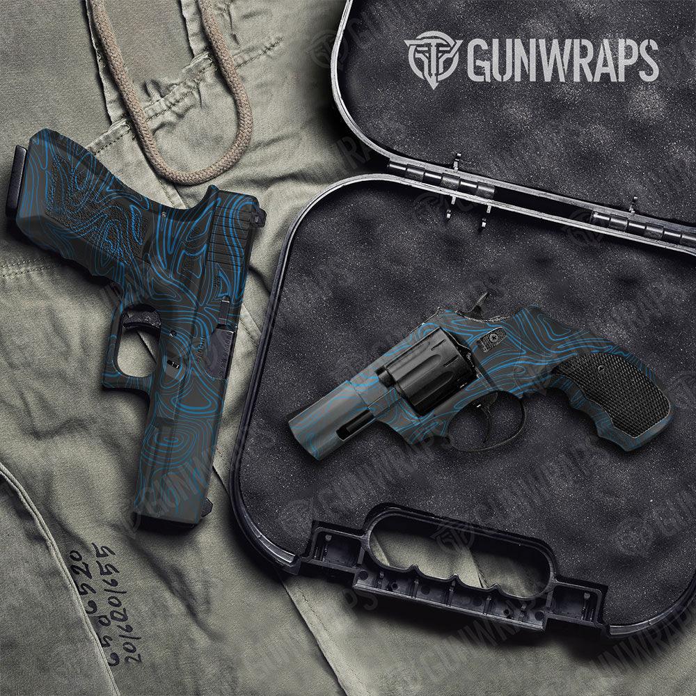 Damascus Blue Handgun Gun Skin Vinyl Wraps