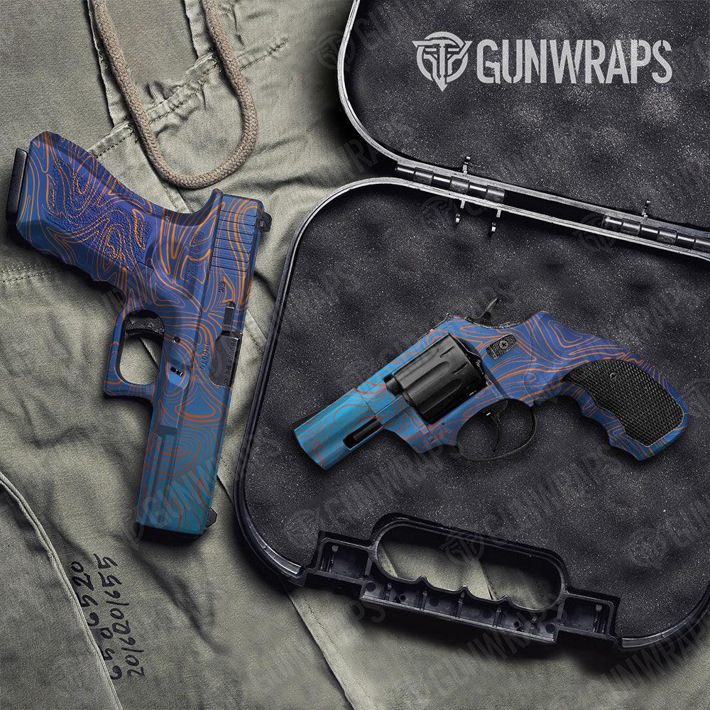 Damascus Fire And Ice Handgun Gun Skin Vinyl Wraps