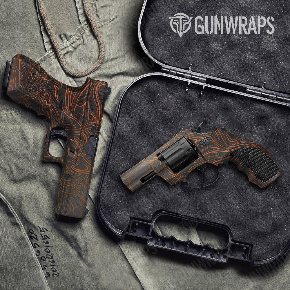 Damascus Orange Handgun Gun Skin Vinyl Wraps