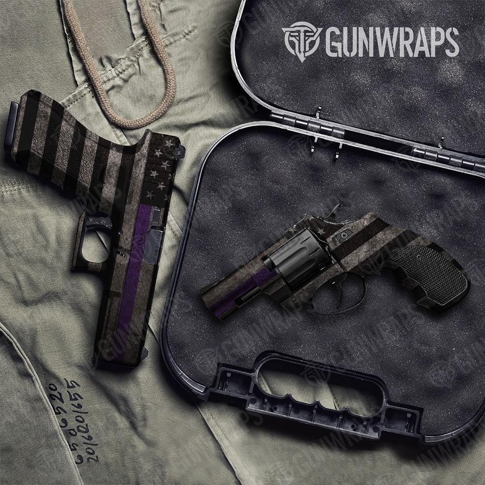 Patriotic Purple Flag Handgun Gun Skin Vinyl Wraps