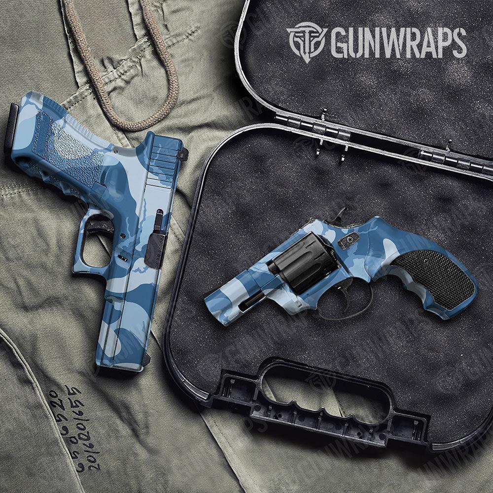 Ragged Cool Blue Handgun Gun Skin Vinyl Wraps