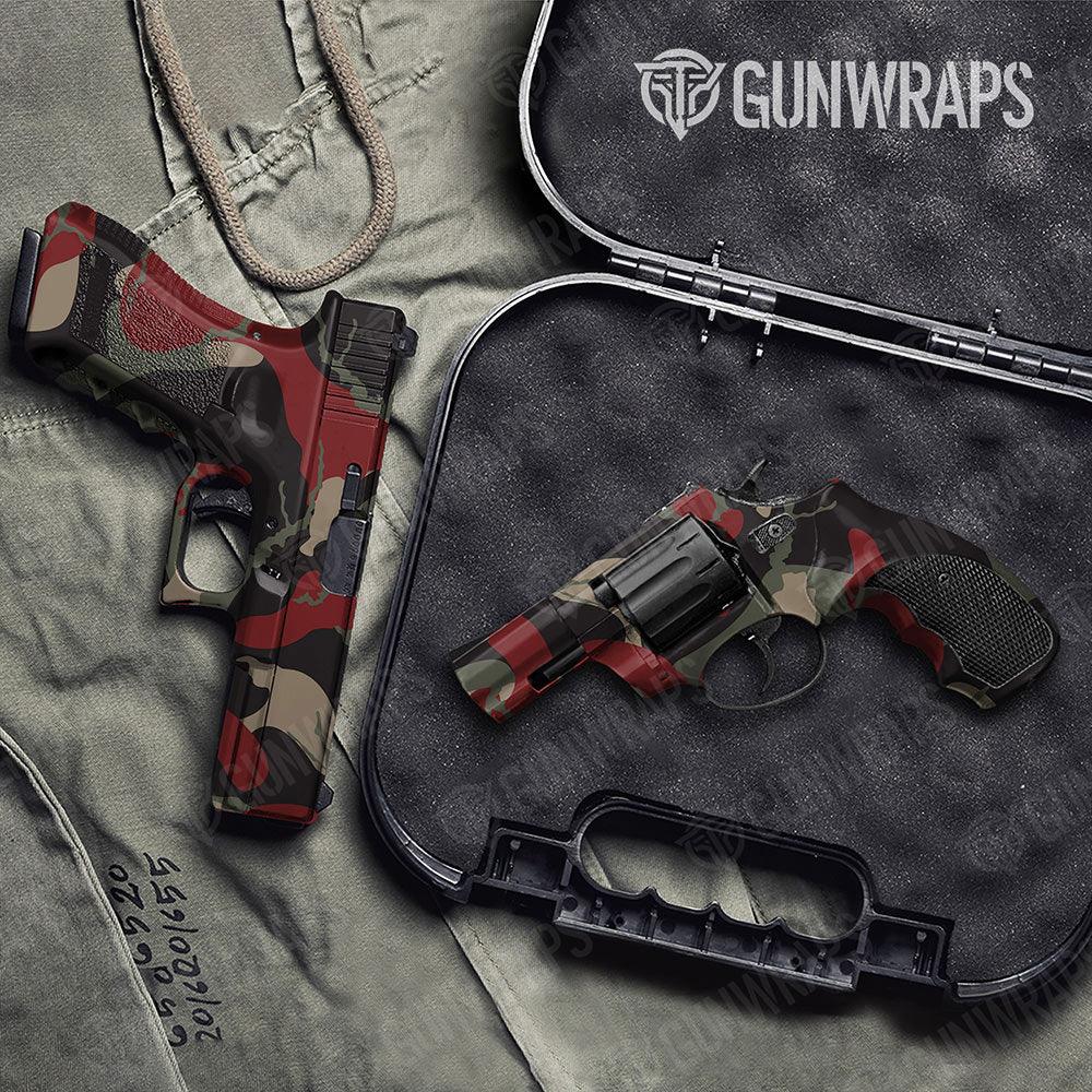 Ragged Militant Red Handgun Gun Skin Vinyl Wraps