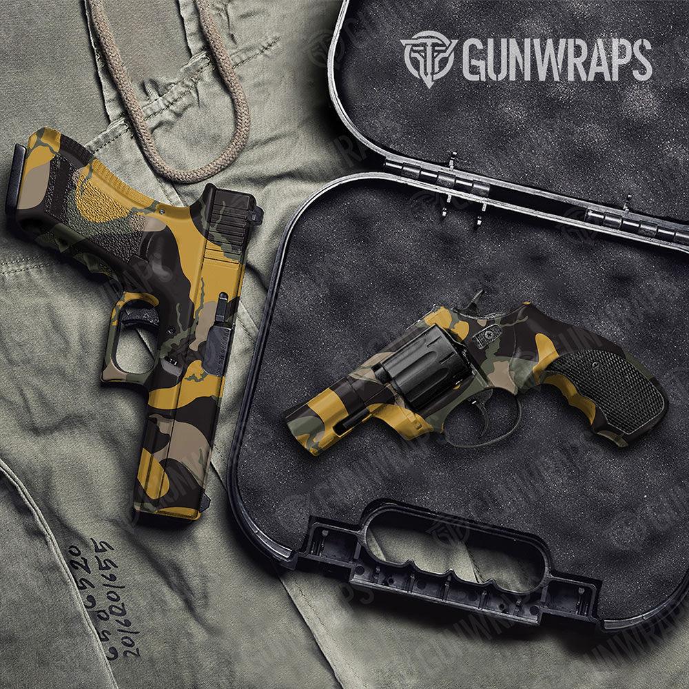 Ragged Militant Yellow Handgun Gun Skin Vinyl Wraps