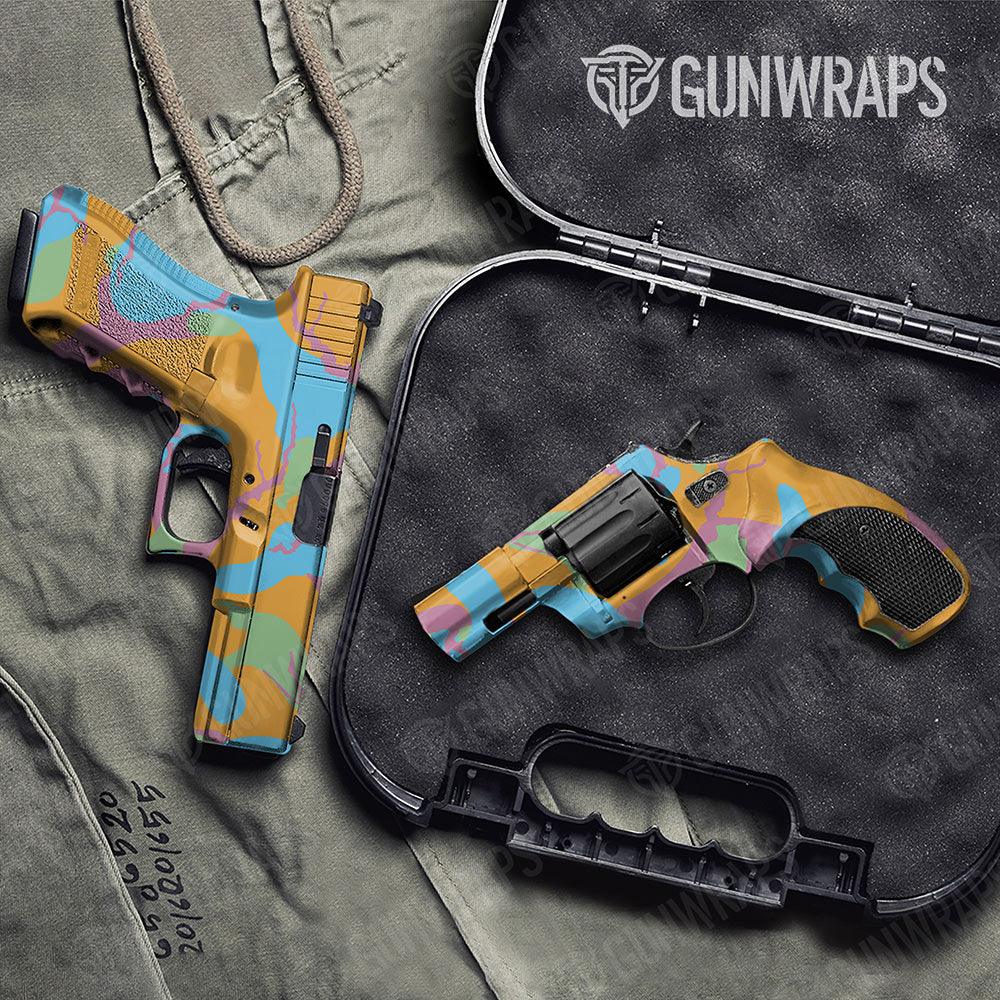 Ragged Sherbert Handgun Gun Skin Vinyl Wraps