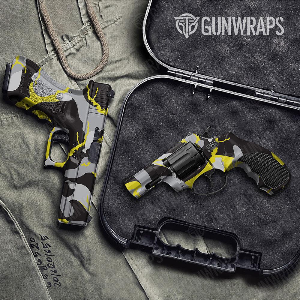Ragged Yellow Tiger Handgun Gun Skin Vinyl Wraps