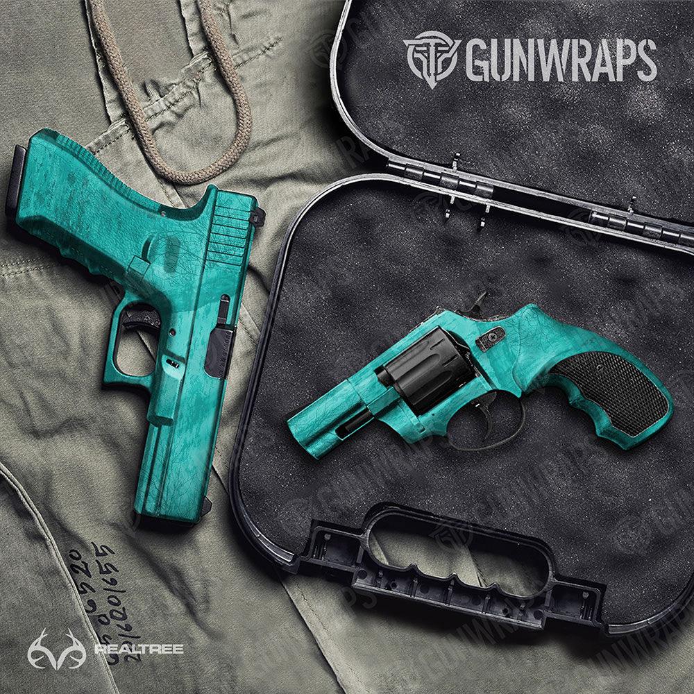 Realtree Fishing Tiffany Blue Handgun Gun Skin Vinyl Wraps