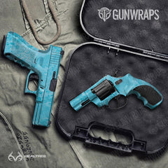 Realtree WAV3 Light Blue Handgun Gun Skin Vinyl Wraps