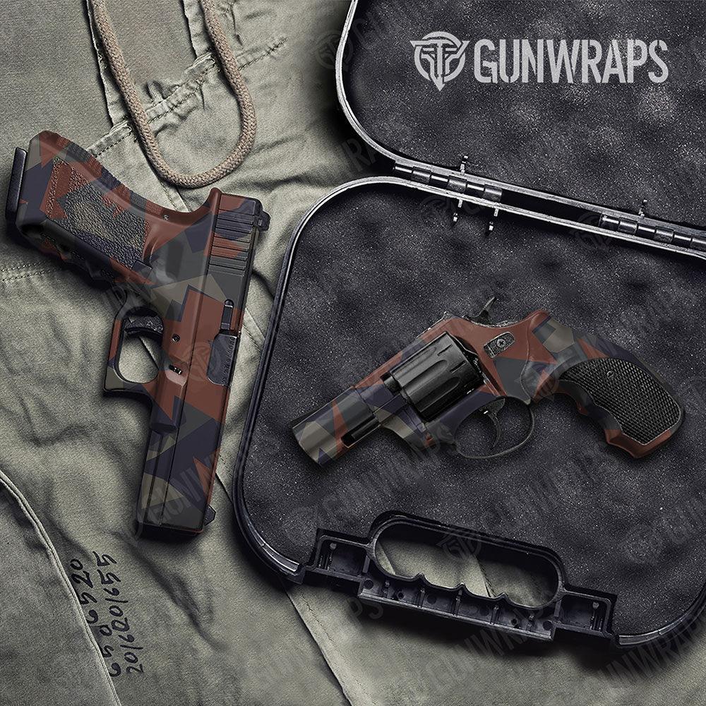 Shattered Blue Copper Handgun Gun Skin Vinyl Wraps
