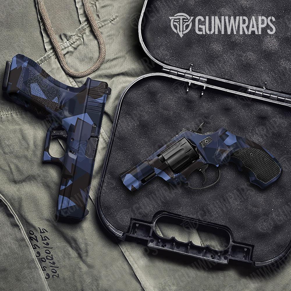 Shattered Blue Midnight Handgun Gun Skin Vinyl Wraps