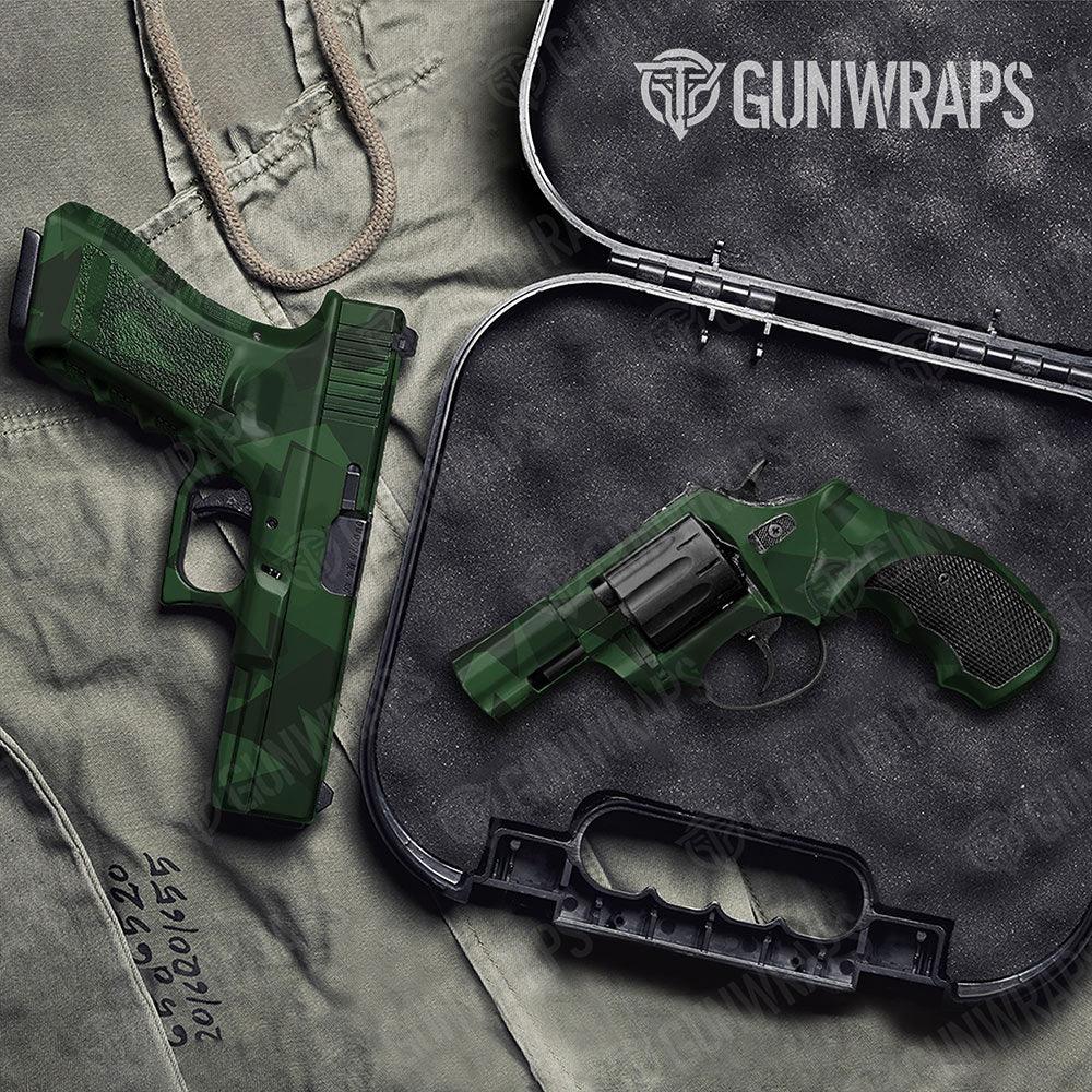 Shattered Elite Green Handgun Gun Skin Vinyl Wraps