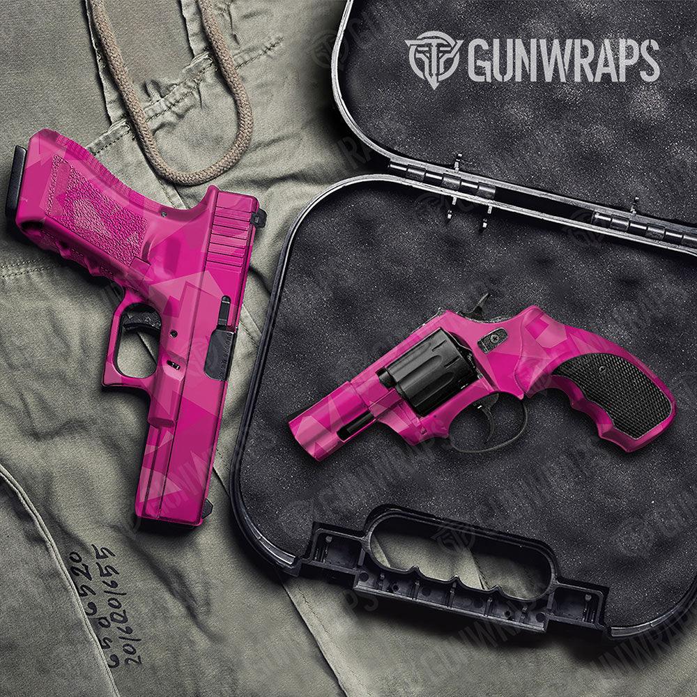 Shattered Elite Magenta Handgun Gun Skin Vinyl Wraps