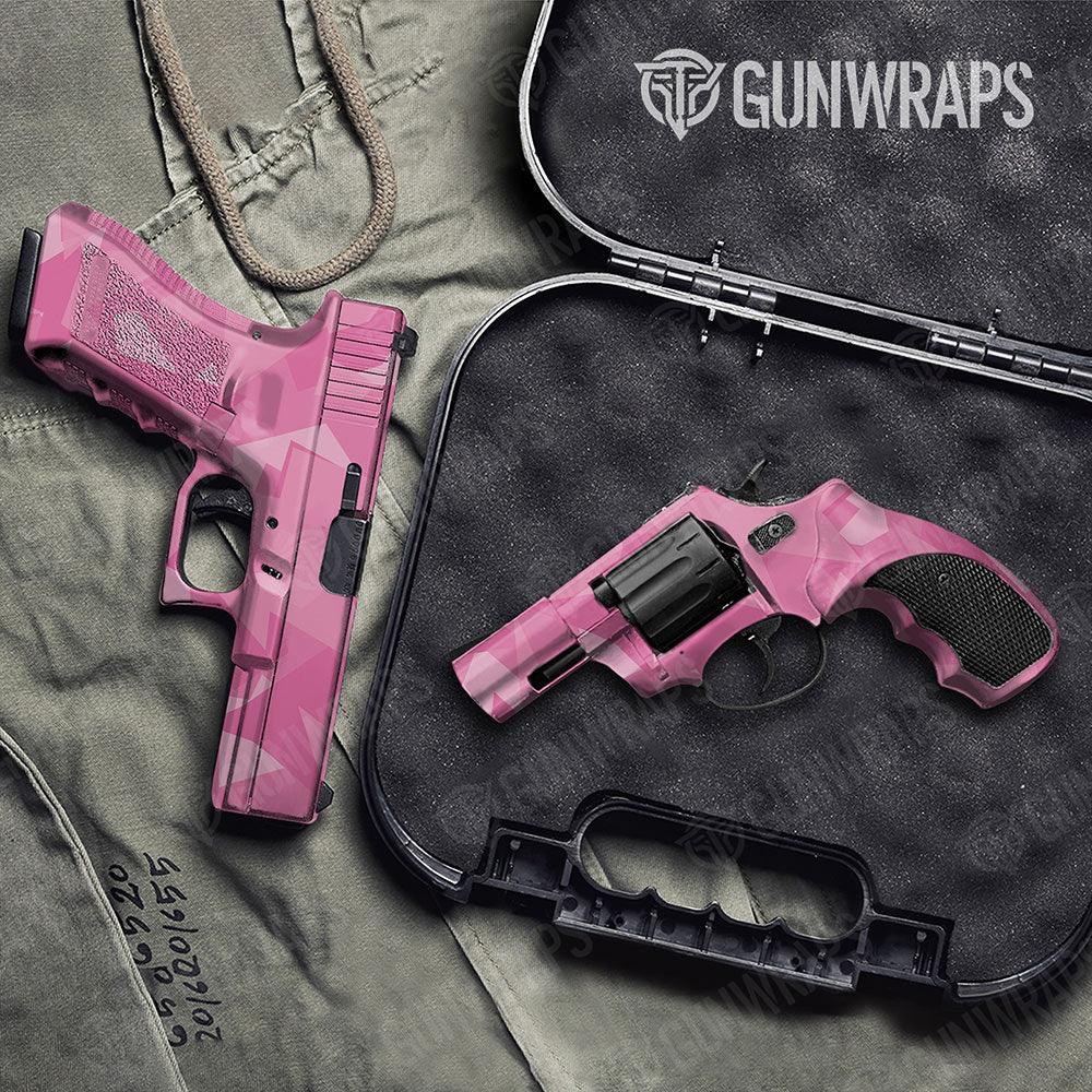 Shattered Elite Pink Handgun Gun Skin Vinyl Wraps