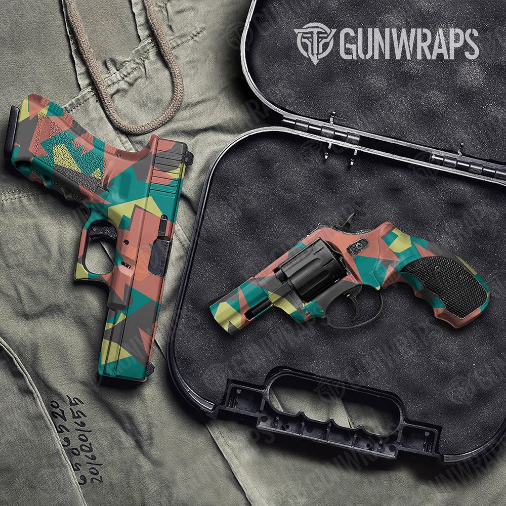 Shattered Fiesta Handgun Gun Skin Vinyl Wraps