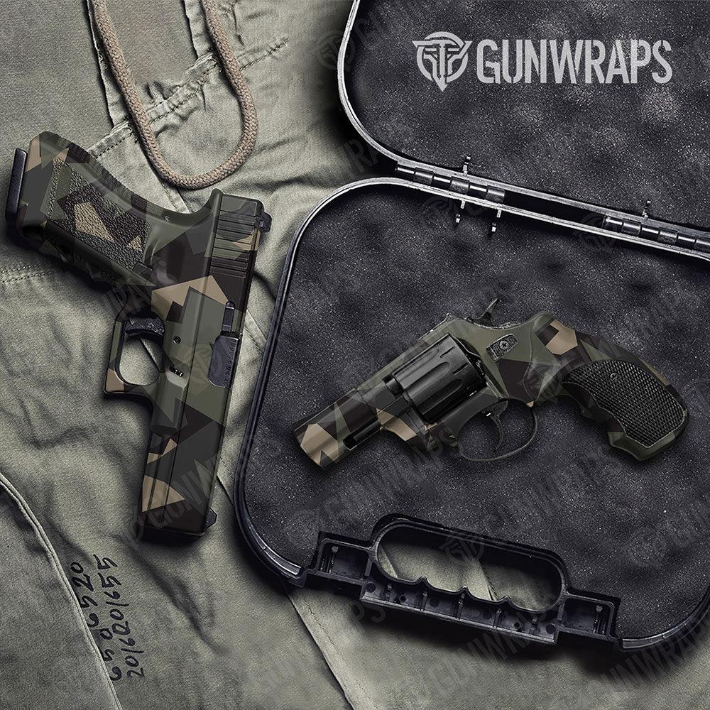 Shattered Militant Charcoal Handgun Gun Skin Vinyl Wraps