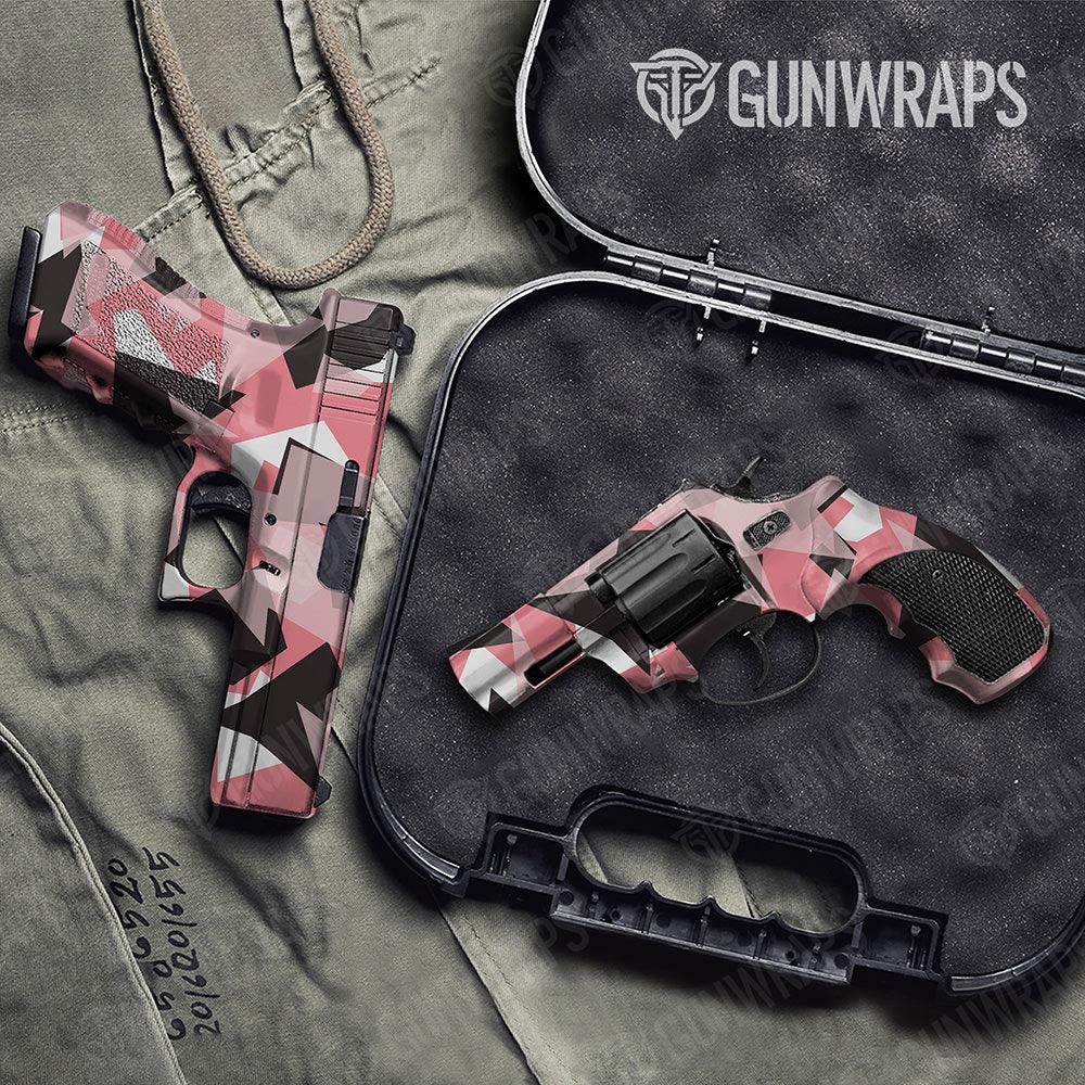 Shattered Pink Handgun Gun Skin Vinyl Wraps