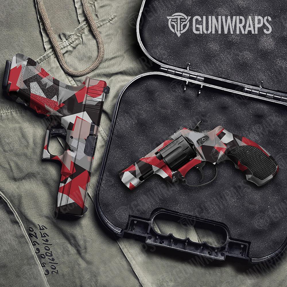 Shattered Red Tiger Handgun Gun Skin Vinyl Wraps