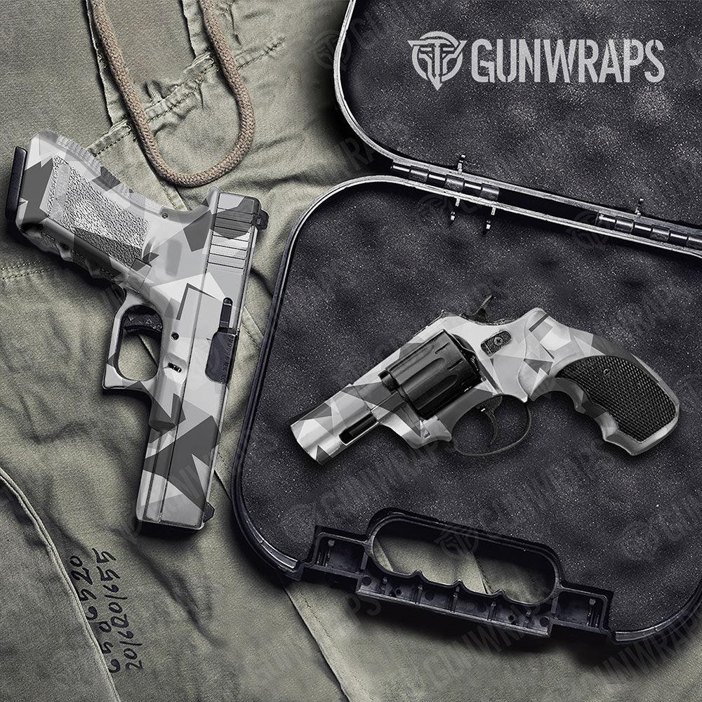 Shattered Snow Handgun Gun Skin Vinyl Wraps