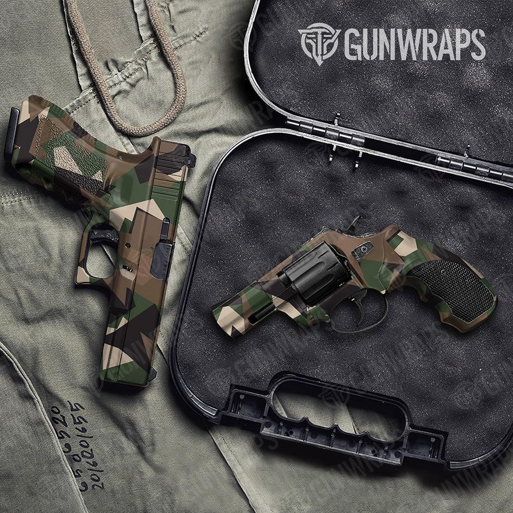 Shattered Woodland Handgun Gun Skin Vinyl Wraps