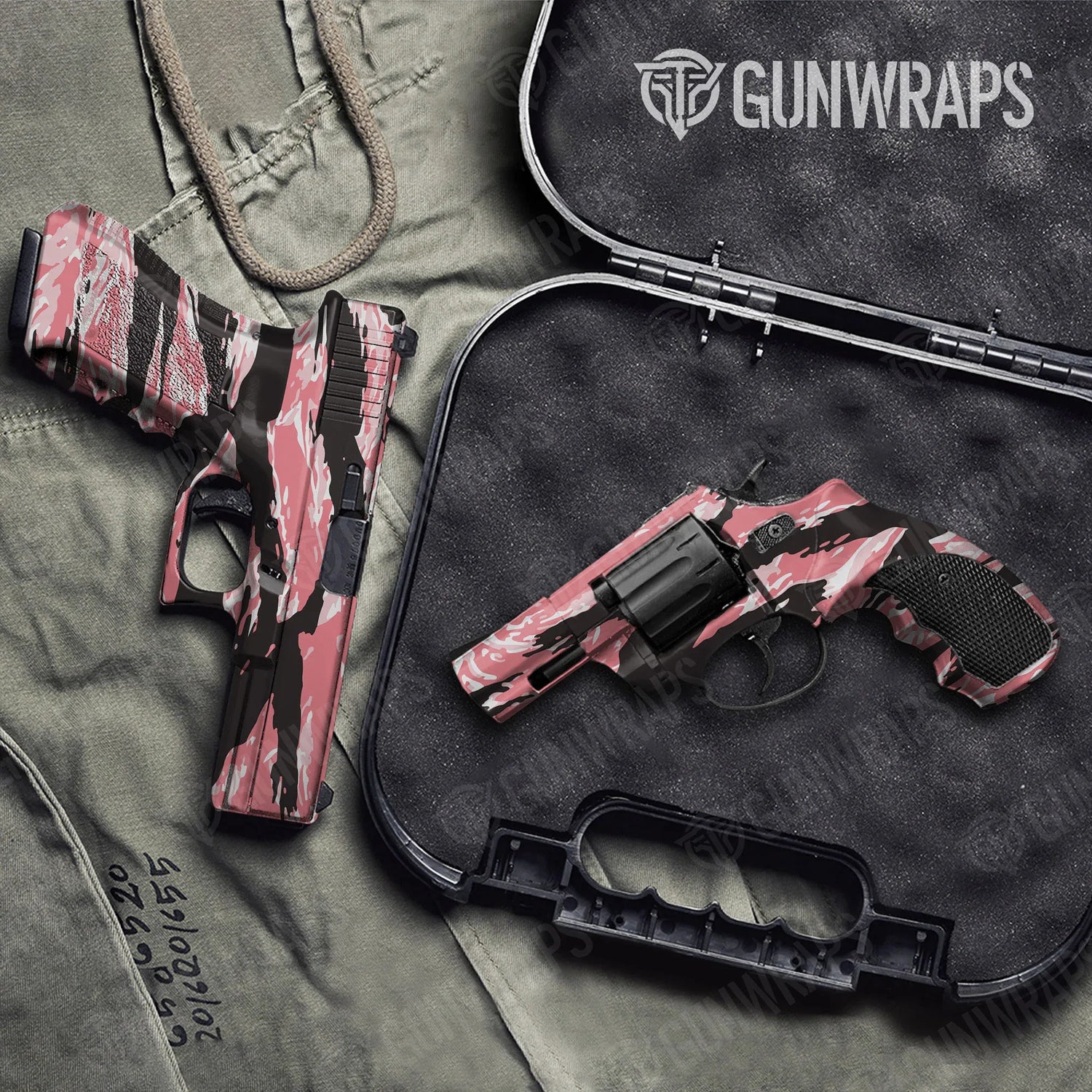 Vietnam Tiger Stripe Pink Handgun Gun Skin Vinyl Wraps