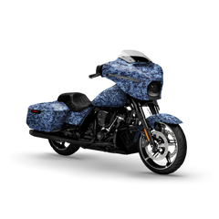 Digital Blue Urban Night Motorcycle Wraps