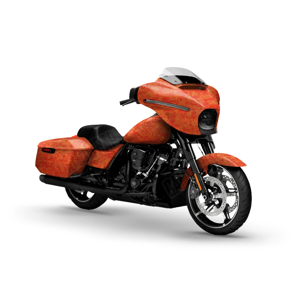 Digital Elite Orange Motorcycle Wraps