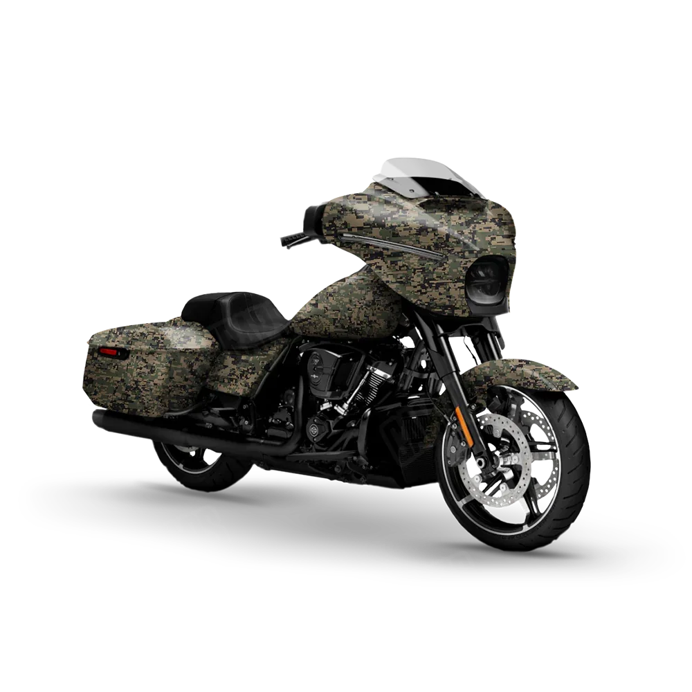 Digital Militant Charcoal Motorcycle Wraps