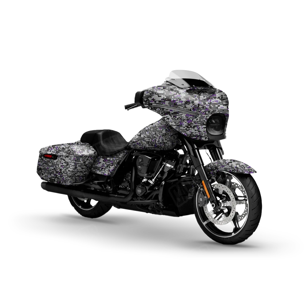 Digital Urban Purple Motorcycle Wraps