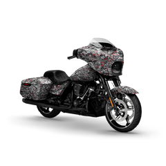 Digital Urban Red Motorcycle Wraps
