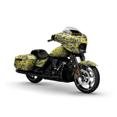 Digital Yellow Tiger Motorcycle Wraps