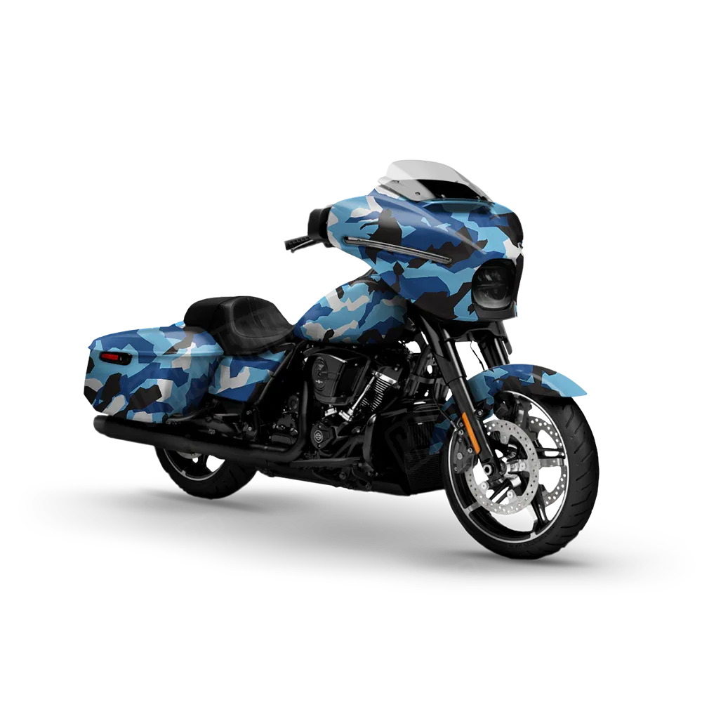Erratic Baby Blue Motorcycle Wraps