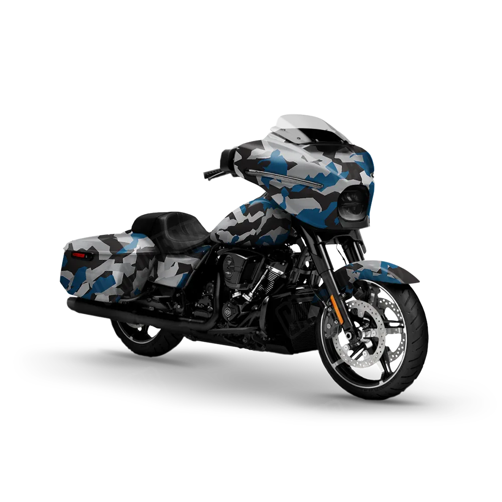 Erratic Blue Tiger Motorcycle Wraps