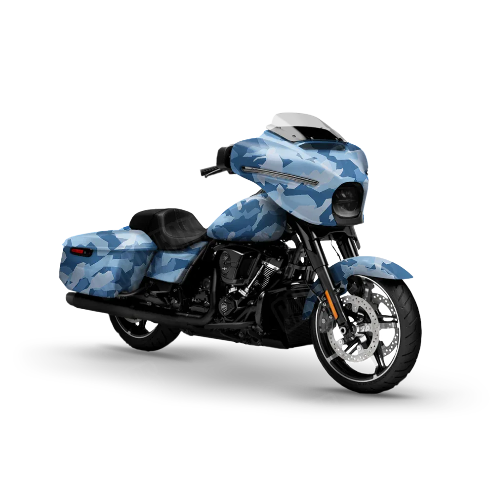 Erratic Cool Blue Motorcycle Wraps