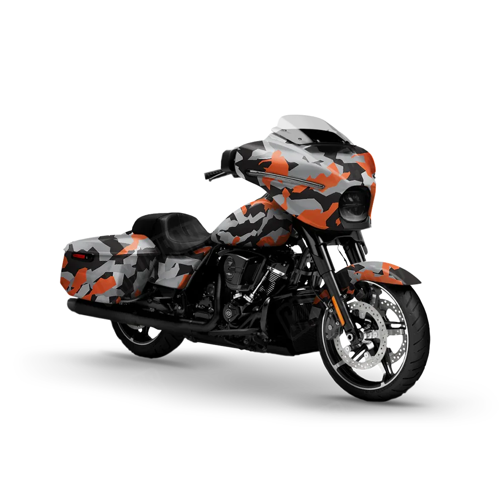 Erratic Orange Tiger Motorcycle Wraps