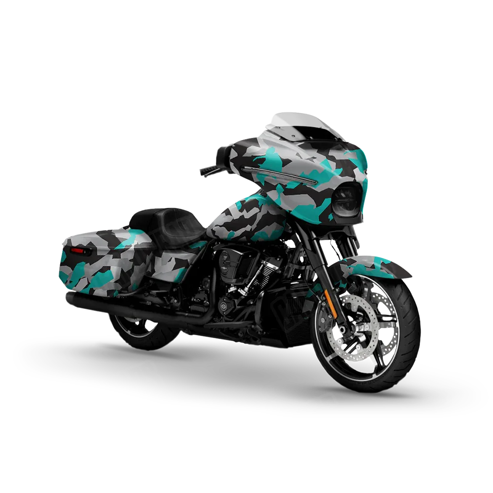 Erratic Tiffany Blue Tiger Motorcycle Wraps