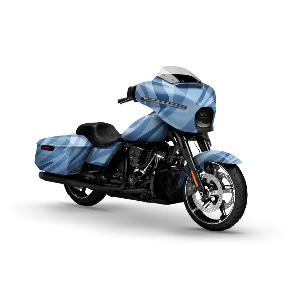 Fun Stripe Cool Blue Motorcycle Wraps