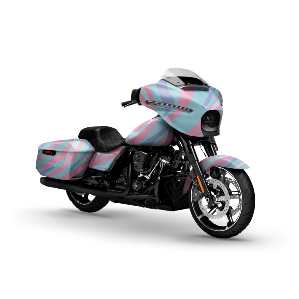 Fun Stripe Cotton Candy Motorcycle Wraps