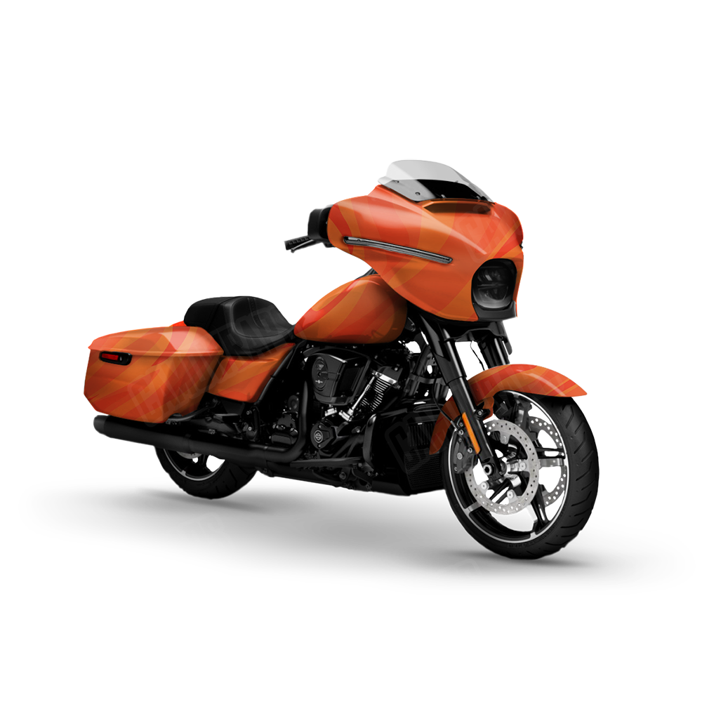 Fun Stripe Elite Orange Motorcycle Wraps