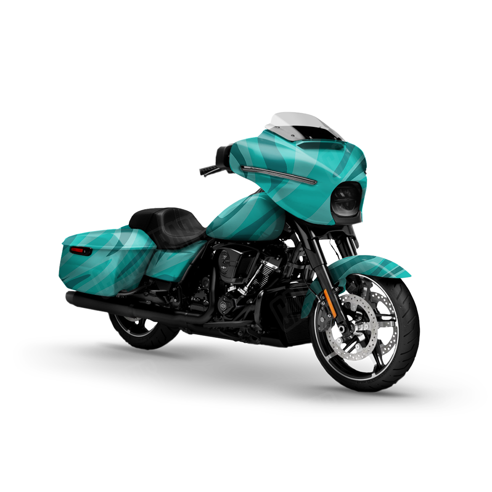 Fun Stripe Elite Tiffany Blue Motorcycle Wraps