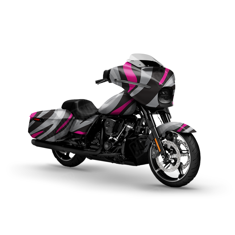 Fun Stripe Magenta Tiger Motorcycle Wraps