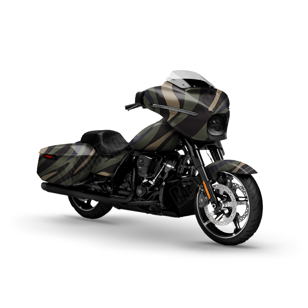 Fun Stripe Militant Blue Motorcycle Wraps