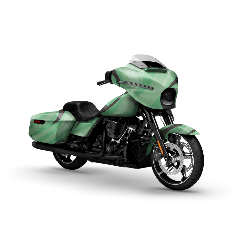 Fun Stripe Mint Chocolate Chip Motorcycle Wraps