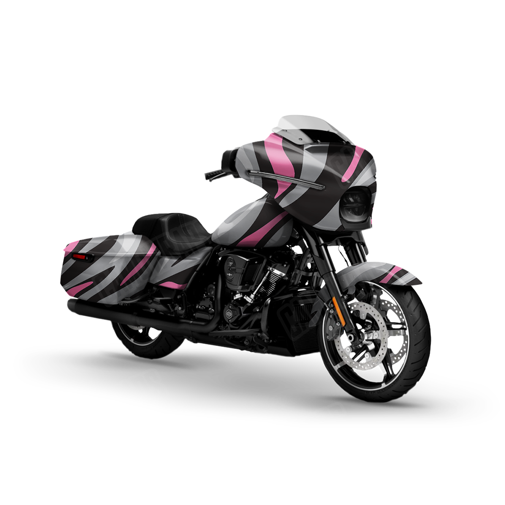 Fun Stripe Pink Tiger Motorcycle Wraps