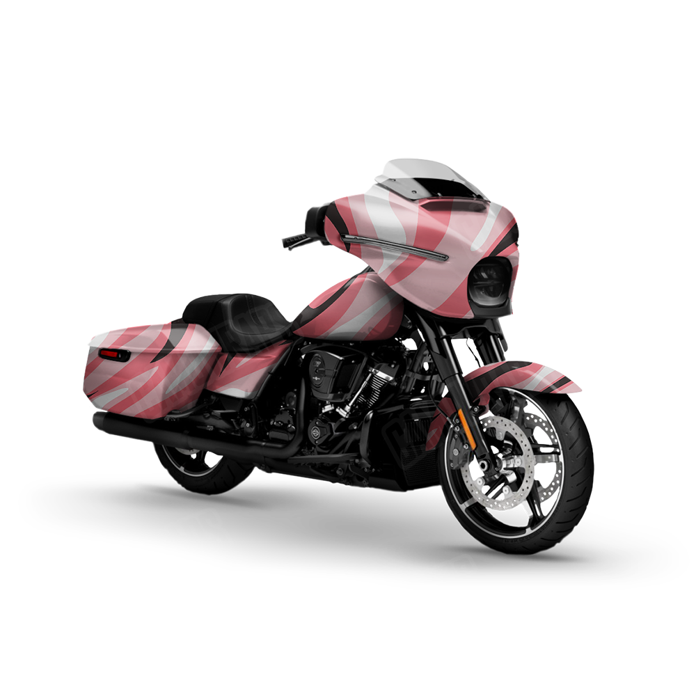 Fun Stripe Pink Motorcycle Wraps