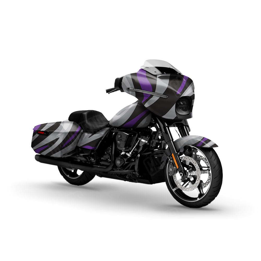 Fun Stripe Purple Tiger Motorcycle Wraps