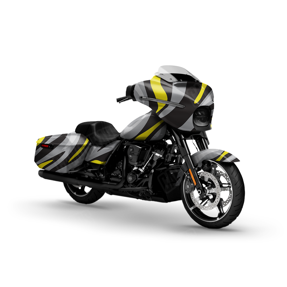 Fun Stripe Yellow Tiger Motorcycle Wraps