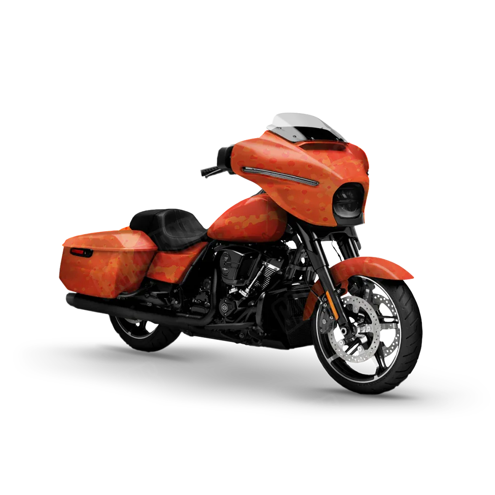 Halftone Splatter Elite Orange Motorcycle Wraps