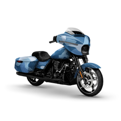 Classic Cool Blue Motorcycle Wraps