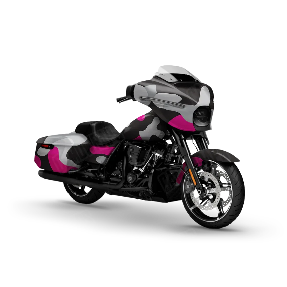 Classic Magenta Tiger Motorcycle Wraps