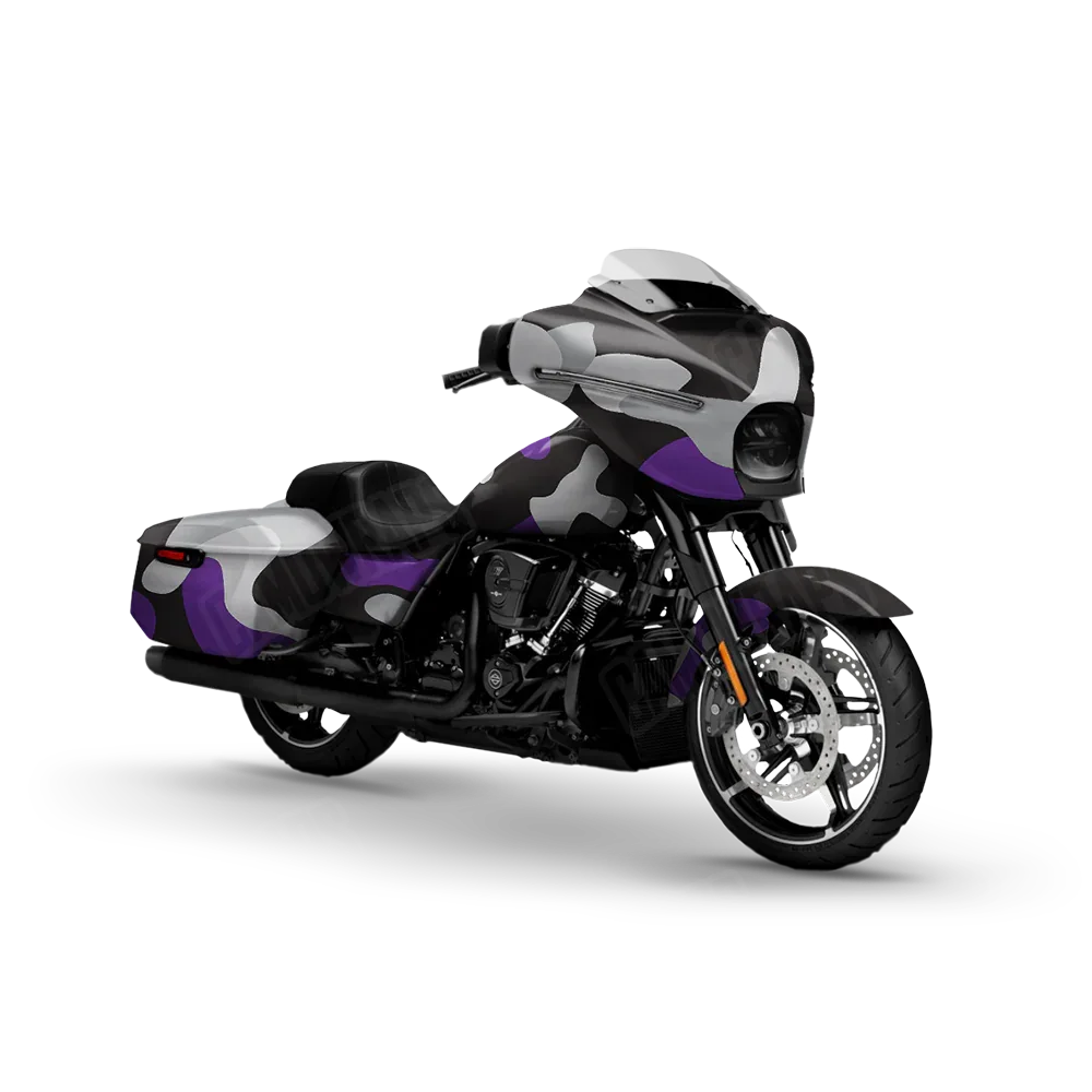 Classic Purple Tiger Motorcycle Wraps