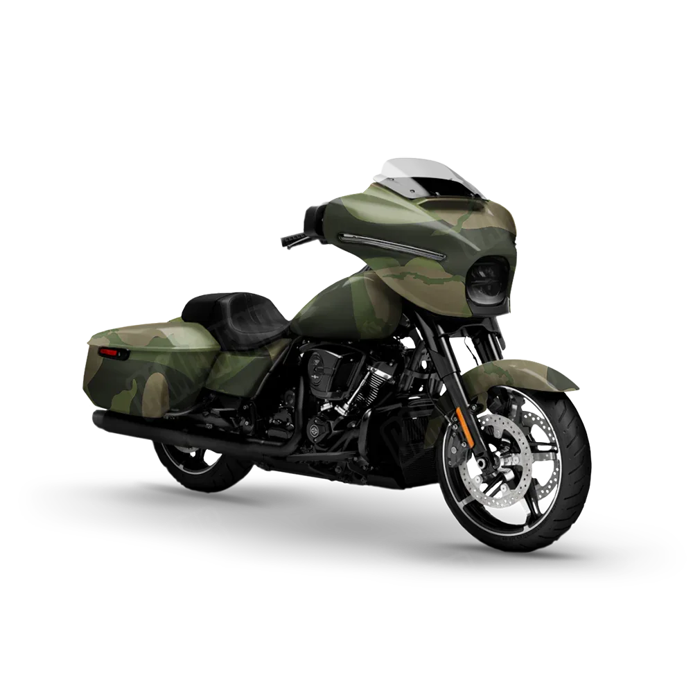 Ragged Army Green Motorcycle Wraps